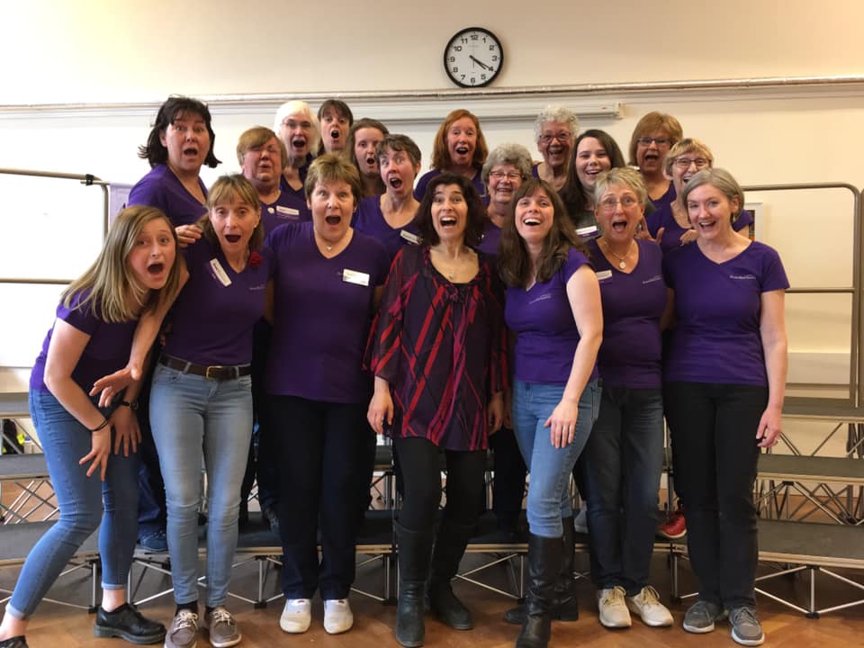 Helen Lappert coaches Avon Harmony A Cappella.